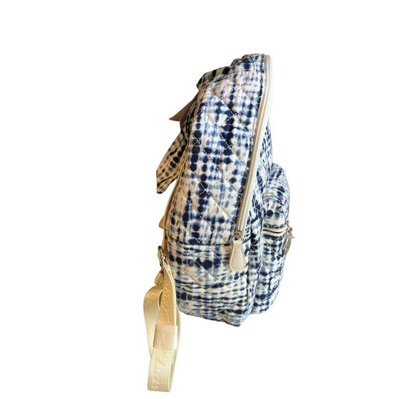 Betsey Johnson Travel Backpack Blue Tie Dye Print
